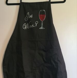 Black apron Got wine bedazzled